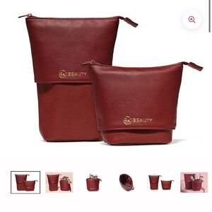 BK Beauty Standup Brush Holder & Travel Makeup Bag - Red